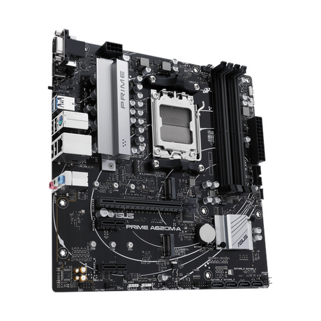 Asus PRIME A620M-A-CSM Motherboard, AM5 Socket, micro-ATX Form Factor, DDR5 Ram, PCIe 4.0, USB 5 GBps, HDMI, DisplayPort, VGA, Realtek 1 GB Ethernet, Asus 5X Protection III, 1 Year Warranty | 90MB1F10-M0EAYC