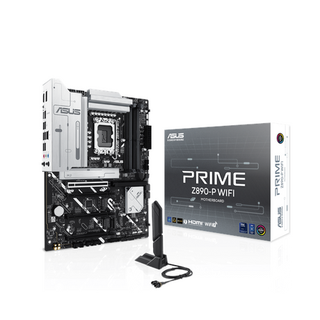 Asus PRIME Z890-P WiFi Motherboard, LGA 1851 Socket, ATX Form Factor, DDR5 Ram, PCIe 5.0 With SafeSlot Core+, USB 20 GBps, Wi-Fi 7, Bluetooth v5.4, HDMI, DisplayPort, Thunderbolt 4, Realtek 2.5 GB Ethernet With Asus LANGuard, Aura Sync, 1 Year Warranty |