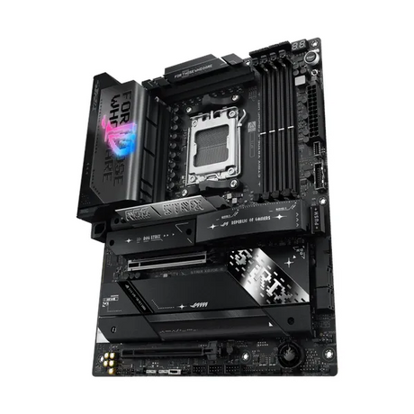Asus ROG STRIX X870E-E GAMING WiFi Motherboard, AM5 Socket, ATX Form Factor, DDR5 Ram, PCIe 5.0 With SafeSlot Core+, Wi-Fi 7, Bluetooth v5.4, HDMI, DisplayPort, Intel 2.5 GB Ethernet With Asus LANGuard, Aura Sync, 1 Year Warranty | 90MB1IB0-M0EAY0