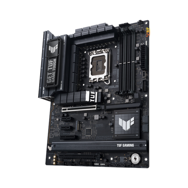 Asus TUF Gaming Z890-Plus WiFi Motherboard, LGA 1851 Socket, ATX Form Factor, DDR5 Ram, PCIe 5.0 With SafeSlot Core+, Wi-Fi 7, Bluetooth v5.4, HDMI, DisplayPort, Thunderbolt 4, Intel 2.5 GB Ethernet With TUF LANGuard, Aura Sync, 1 Year Warranty |