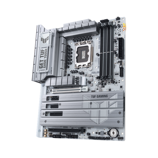 Asus TUF GAMING Z890-PRO WiFi Motherboard, LGA 1851 Socket, ATX Form Factor, DDR5 Ram, PCIe 5.0 With SafeSlot Core+, Wi-Fi 7, Bluetooth v5.4, HDMI, DisplayPort, Thunderbolt 4, Intel 2.5 GB Ethernet With TUF LANGuard, Aura Sync, 1 Year Warranty |