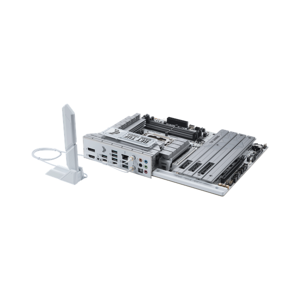 Asus TUF GAMING Z890-PRO WiFi Motherboard, LGA 1851 Socket, ATX Form Factor, DDR5 Ram, PCIe 5.0 With SafeSlot Core+, Wi-Fi 7, Bluetooth v5.4, HDMI, DisplayPort, Thunderbolt 4, Intel 2.5 GB Ethernet With TUF LANGuard, Aura Sync, 1 Year Warranty |