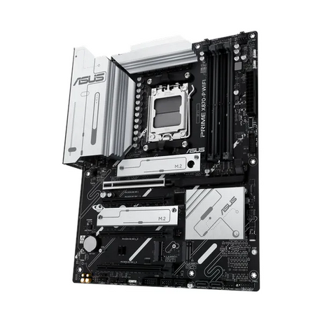 Asus PRIME X870-P WiFi Motherboard, AM5 Socket, ATX Form Factor, DDR5 Ram, PCIe 5.0 With SafeSlot Core+, Wi-Fi 7, Bluetooth v5.4, USB4 40 GBps, HDMI, Thunderbolt, Realtek 2.5 GB Ethernet With Asus LANGuard, Aura Sync, 1 Year Warranty | 90MB1IS0-M0EAY0