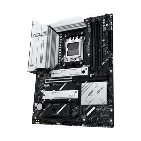 Asus PRIME X870-P Motherboard, AM5 Socket, ATX Form Factor, DDR5 Ram, PCIe 5.0 With SafeSlot Core+, USB4 40 GBps, HDMI, Thunderbolt, Realtek 2.5 GB Ethernet With Asus LANGuard, Aura Sync, 1 Year Warranty | 90MB1IT0-M0EAY0