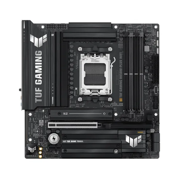 Asus TUF GAMING B850M-PLUS WiFi Motherboard, AM5 Socket, micro-ATX Form Factor, DDR5 Ram, PCIe 5.0 With SafeSlot Core+, Wi-Fi 6E, Bluetooth v5.3, HDMI, DisplayPort, Realtek 2.5 GB Ethernet With TUF LANGuard, Aura Sync, 1 Year Warranty | 90MB1IY0-M0EAY0