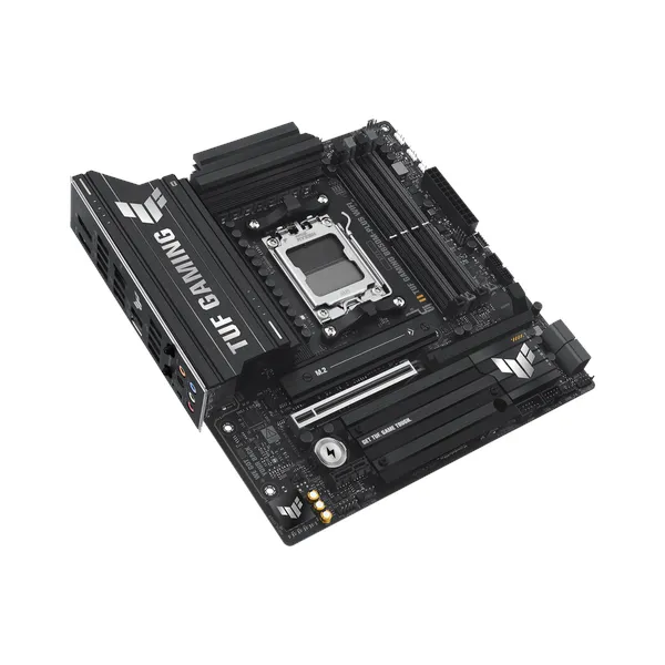 Asus TUF GAMING B850M-PLUS WiFi Motherboard, AM5 Socket, micro-ATX Form Factor, DDR5 Ram, PCIe 5.0 With SafeSlot Core+, Wi-Fi 6E, Bluetooth v5.3, HDMI, DisplayPort, Realtek 2.5 GB Ethernet With TUF LANGuard, Aura Sync, 1 Year Warranty | 90MB1IY0-M0EAY0