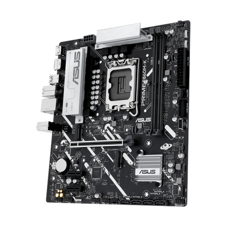 Asus PRIME B860M-K Motherboard, LGA 1851 Socket, micro-ATX Form Factor, DDR5 Ram, PCIe 4.0 With SafeSlot Core+, USB 10 GBps, HDMI, DisplayPort, Realtek 2.5 GB Ethernet With Asus LANGuard, Aura Sync, 1 Year Warranty | 90MB1JT0-M0EAY0