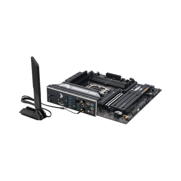 Asus TUF GAMING B860M-PLUS WiFi Motherboard, LGA 1851 Socket, micro-ATX Form Factor, DDR5 Ram, PCIe 5.0 With SafeSlot Core+, Wi-Fi 7, Bluetooth v5.4, HDMI, DisplayPort, Thunderbolt 4, Realtek 2.5 GB Ethernet With TUF LANGuard, Aura Sync, 1 Year Warranty