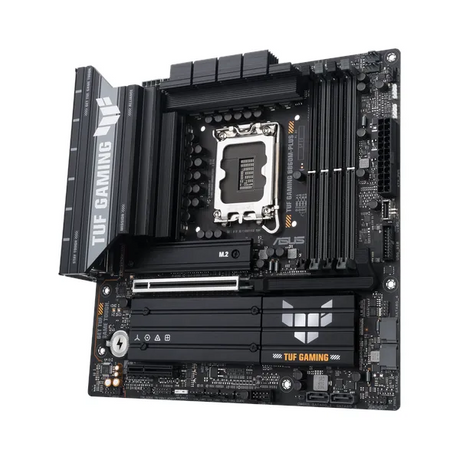 Asus TUF GAMING B860M-PLUS Motherboard, LGA 1851 Socket, micro-ATX Form Factor, DDR5 Ram, PCIe 5.0 With SafeSlot Core+, HDMI, DisplayPort, Thunderbolt 4, Realtek 2.5 GB Ethernet With TUF LANGuard, Aura Sync, 1 Year Warranty | 90MB1JW0-M0EAY0