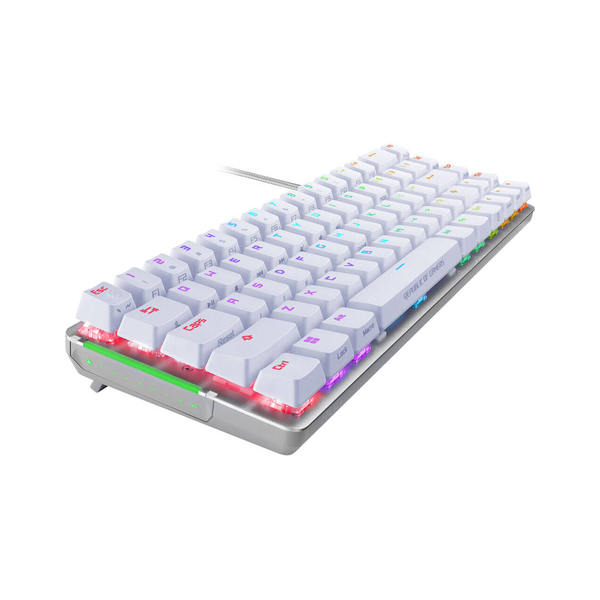 Asus ROG Falchion Ace 65% AR GB Engilsh & Arabic Mechanical Gaming Keyboard, Wired Dual USB-C Ports, ROG NX Mechanical Switches (Red - Linear & Swift), Anti-Ghosting with N Key Rollover, Interactive Touch Panel, 1000Hz Polling Rate, White, 1 Year