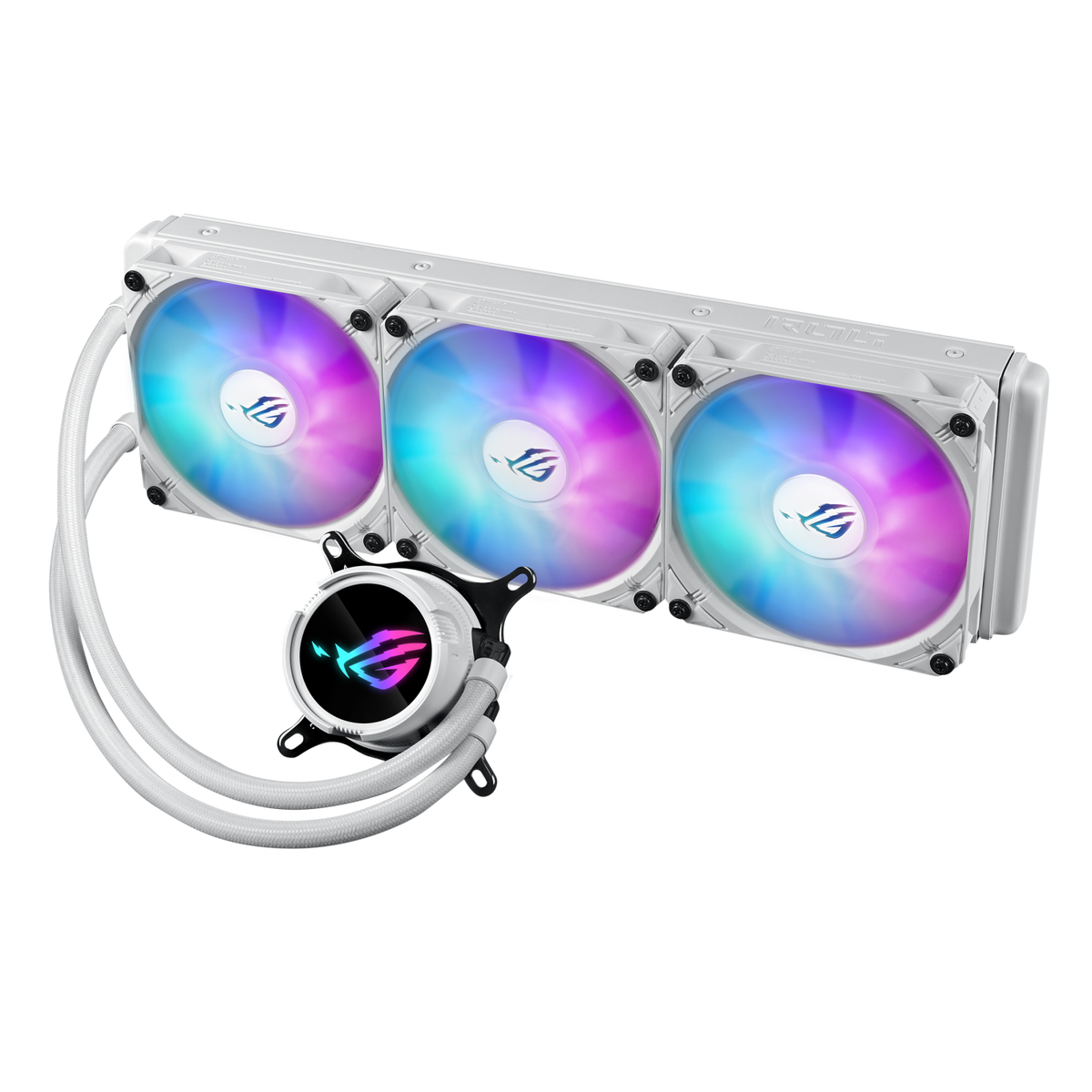 مبرد سائل ASUS ROG Strix LC III 360 ARGB AIO، كتلة مياه دوارة 360 درجة، يدعم مقابس Intel و AMD، أبيض، ضمان سنة واحدة | 90RC00T2-M0UAY0