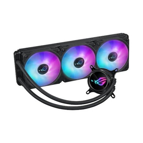 Asus ROG Strix LC III 360 ARGB AIO Liquid Cooler, 360° Rotatable Water Block LCD, Supports Intel, AMD Sockets, Black, 1 Year Warranty | 90RC00W1-M0UAY0