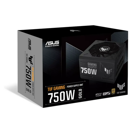 Asus TUF Gaming 80 Plus Gold Power Supply, 750W, Fully Modular, ATX, 0dB Technology, Black, 1 Year Warranty | 90YE00S3-B0NA00
