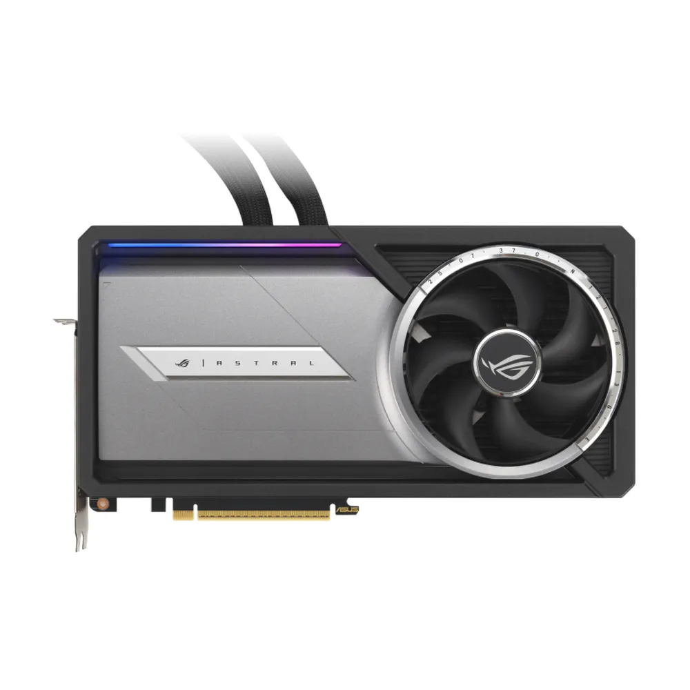 Asus ROG ASTRAL Liquid Cooled GeForce RTX 5090 OC Edition AR GB Graphics Card, GDDR7 32 GB 512-bit Memory, HDMI 2.1b & DP 2.1b Outputs, PCI Express 5.0, 2610 MHz Core Clock, 28  GBps Memory Clock, 360mm Radiator, 1 Year Warranty | 90YV0LW2-M0NA00