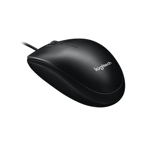 Logitech M100 USB Wired Mouse, 1.8m Cord Length, 1000 DPI Optical Tracking Sensor, 3 (Left/Right-click, Middle click) Buttons, Line-by-Line Optical Scroll Wheel, Ambidextrous Design, Black, 1 Year Warranty | 910-006652