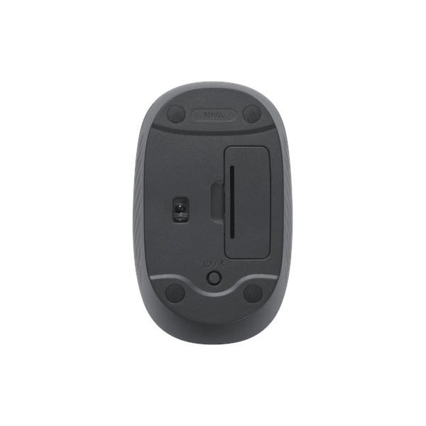 Logitech M196 Bluetooth Mouse, 1000 DPI Optical Sensor, 2D Mechanical Scroll Wheel, Contoured Ambidextrous Design, Graphite, 1 Year Warranty | 910-007459