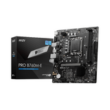 Msi PRO B760M-E Motherboard, LGA 1700 Socket, mATX Form Factor, DDR5 Ram, PCIe 4.0, USB 5 GBps, HDMI 1.4, VGA, Realtek RTL8111H Gigabit LAN, PCI-E Steel Armor, 1 Year Warranty | 911-7D48-065