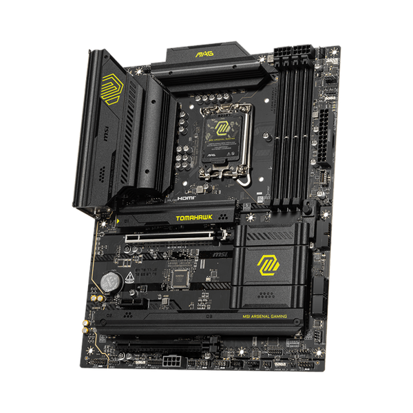 Msi MAG B860 Tomahawk WiFi Motherboard, LGA 1851 Socket, ATX Form Factor, DDR5 Ram, PCIe 5.0, Intel Killer BE1750x Wi-Fi 7 & Bluetooth 5.4, Thunderbolt4 Port, HDMI, Display Port, USB 10 GBps, Intel Killer E5000 5 GBps LAN, EZ M.2 Shield Frozr II, 1 Year