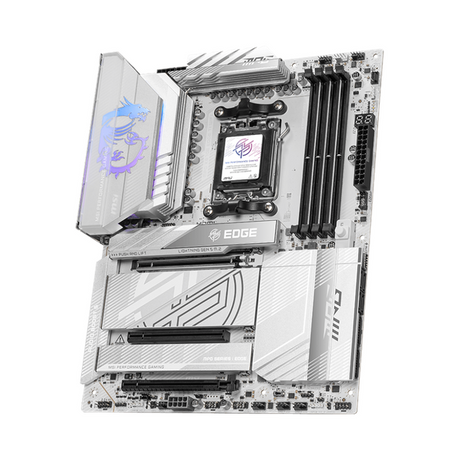 Msi MPG X870E EDGE TI WiFi Motherboard, AM5 Socket, ATX Form Factor, DDR5 Ram, PCIe 5.0, Wi-Fi 7 Solution, Bluetooth 5.4, USB 40 GBps, HDMI 2.1, Type-C Display Port, Realtek 5 GBps LAN, EZ M.2 Shield Frozr II, 1 Year Warranty | 911-7E59-001