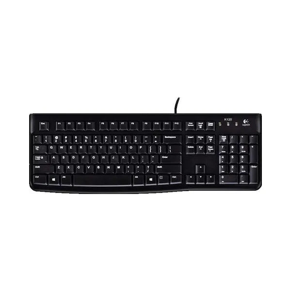 Logitech K120 Wired Engilsh & Arabic Keyboard, Spill-resistant design, Up to 10 million Keystrokes, Black, 1 Year Warranty | 920-002495