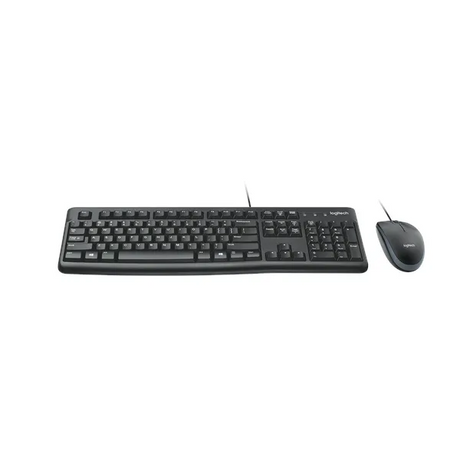 Logitech MK120 Corded Keyboard & Mouse Combo, 100% Keyboard Layout, Spill-resistant design, Deep profile key type, Full Size Ambidextrous Mouse, 1000 DPI Optical Tracking Sensor, Black, 1 Year Warranty | 920-002586