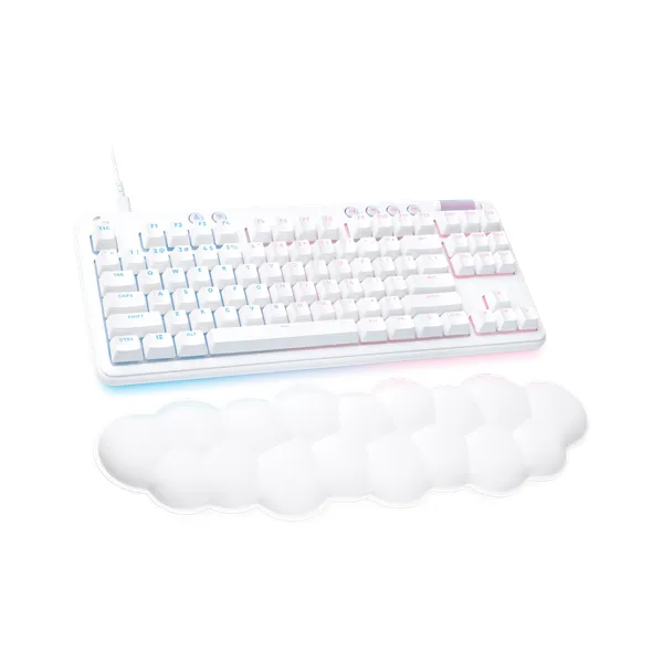Logitech G713 80% AR GB Mechanical Gaming Keyboard, Cloud-Soft Palm Rest, Tactile Keys, Wired Detachable Cable, White, 1 Year Warranty | 920-010422