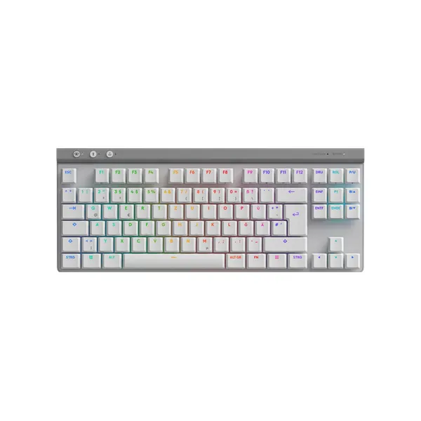 Logitech G515 LIGHTSPEED TKL 80% AR GB Mechanical Gaming Keyboard, Tactile Keys, Tri-mode connectivity, USB Port, Bluetooth, Up to 36 hrs Battery Life, White, 1 Year Warranty | 920-012539