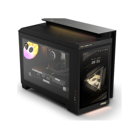 Msi MEG Vision X AI 2nd Barebone Desktop PC, Intel Core Ultra 9 285K Processor, Intel Z890 Chipset, 360mm Liquid Cooler, 13" Touchscreen Casing Display, 1200W 80 Plus Gold Power Supply, No RAM, No Storage, Black, DOS, 1 Year Warranty | 936-B92111-011