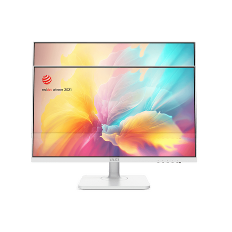 MSI 9S6-3PA59H-094 Modern MD2412PW 24" FHD(1920 x 1080) Monitor, 1MS, 100Hz, HDMI, USB-C, Height/Tilt/Swivel/Pivot, Adjustable, White, 1 Year warranty | 9S6-3PA59H-094