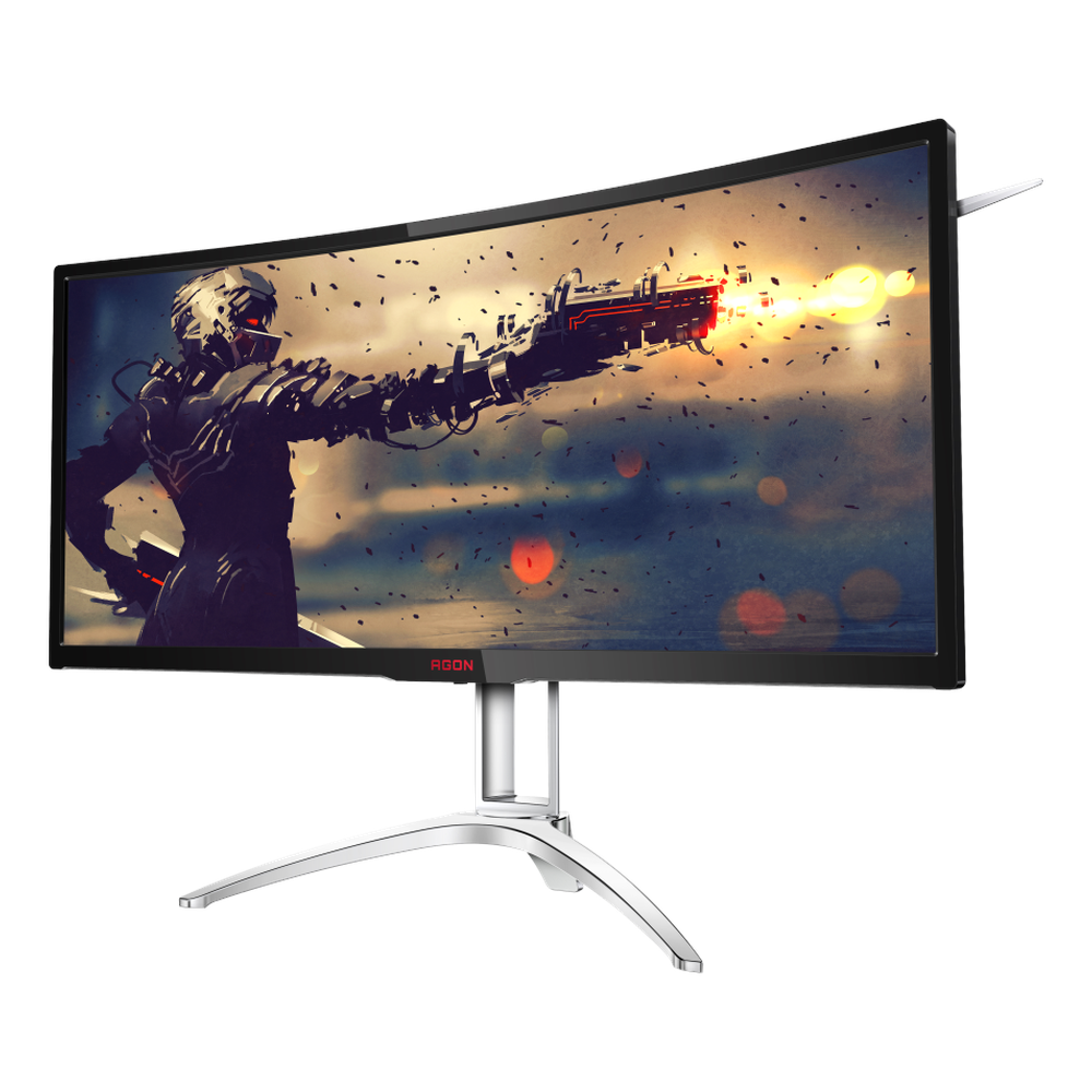 AOC AGON AG352QCX 35" Curved UltraWide Gaming Monitor, (2560x1080) Resolution, 200Hz, 4ms, FreeSync Premium, HDMI, DP, DVI & VGA, Height/Tilt/Swivel Adjustable Stand, Black & Silver, 1 Year Warranty | AG352QCX