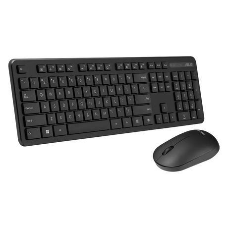 Asus CW100 Wireless Keyboard & Mouse Combo, 2.4Ghz Wireless Reciever, 100% Keyboard Layout, 1600 DPI Optical Mouse Sensor, Slim Lightweight Design, Up to 6 months Battery Life, Black, 1 Year Warranty | 90XB0700-BKM110