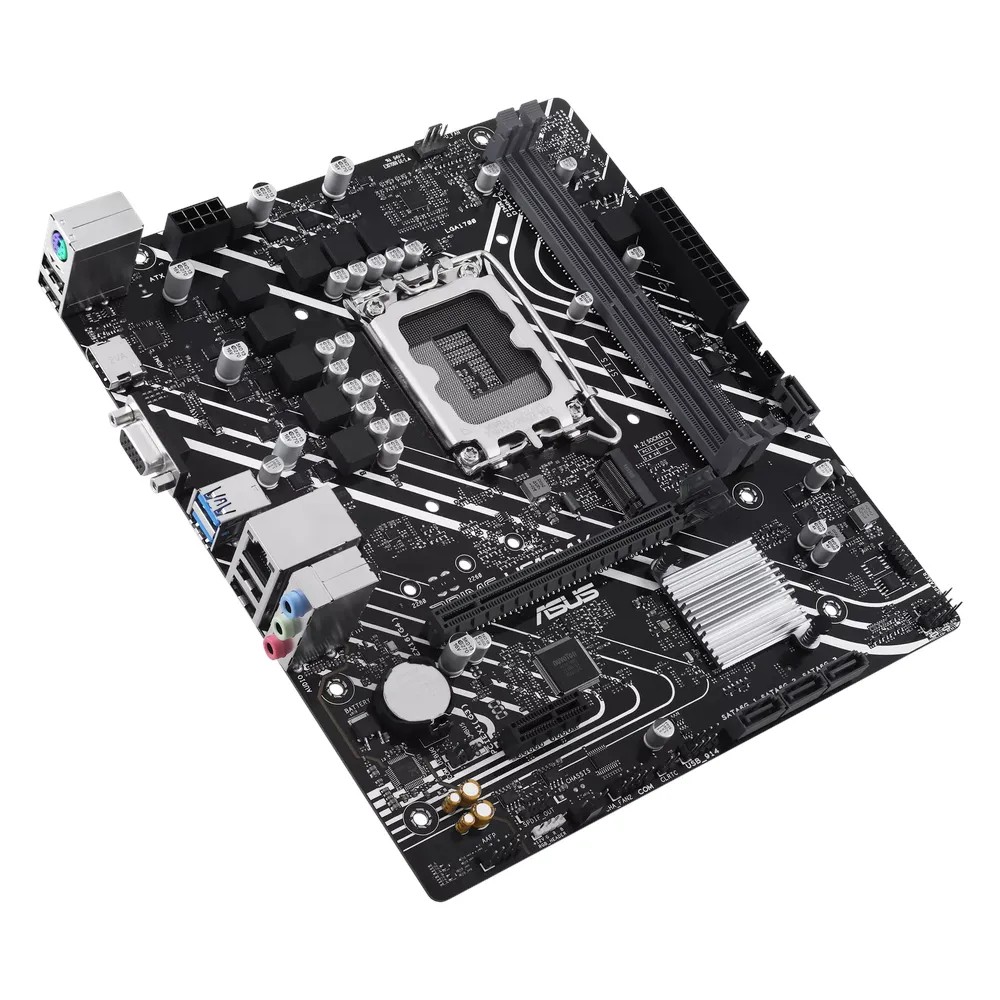 Asus PRIME H610M-K Motherboard, LGA1700 Socket, mATX Form Factor, DDR5 Ram, PCIe 4.0, HDMI, VGA, Realtek 1Gb Ethernet, Aura Sync, 1 Year Warranty | 90MB1GA0-M0EAY0