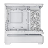 Asus Prime AP202 ARGB mATX Tower PC Case, Curved Tempered Glass Panel, Innovative Slot Vent, Integrated ARGB light band, 1 x 120 mm ARGB Fan, 420mm GPU Support, USB 3.2 Gen 2, White, 1 Year Warranty | 90DC00P3-B19000