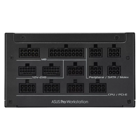 Asus Pro WS Platinum Gaming Power Supply, 1600W, Fully Modular, ATX Form Factor, Dual-Ball Fan Bearings Fan Design, Extruded Aluminum Heatsinks, Etched Cables, 1 Year Warranty | 90YE00Z2-B0NA00