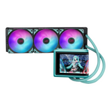 Asus ROG RYUO IV 360 ARGB Hatsune Miku Edition Liquid Cooler, 6.67" AMOLED Display, Supports Intel & AMD Sockets, Black/Hatsune Miku's Signature, 1 Year Warranty | 90RC01P1-B0EAY0