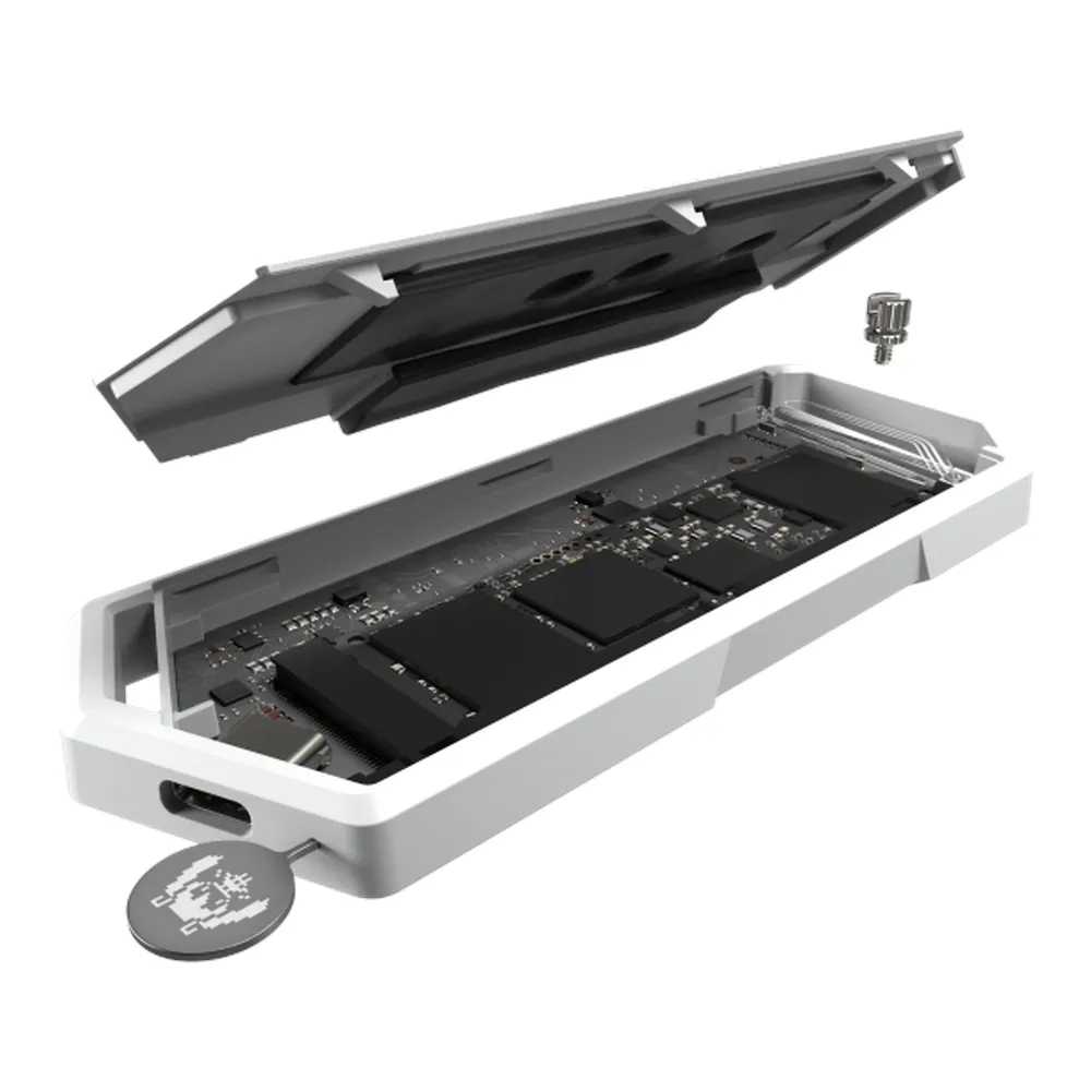 Asus ROG Strix Arion Hatsune Miku Edition SSD Enclosure, USB3.2 Gen 2, Transfer Speeds Up To 10 Gbps, Supports M.2 PCIe NVM Express SSD, R-Hook Included, Aura Sync Lighting Effects, White/Hatsune Miku's Signature, 1 Year Warranty | 90DD02H1-M09010