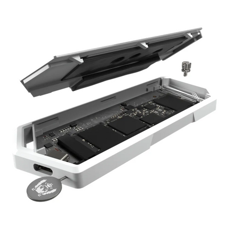 Asus ROG Strix Arion Hatsune Miku Edition SSD Enclosure, USB3.2 Gen 2, Transfer Speeds Up To 10 Gbps, Supports M.2 PCIe NVM Express SSD, R-Hook Included, Aura Sync Lighting Effects, White/Hatsune Miku's Signature, 1 Year Warranty | 90DD02H1-M09010