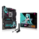 Asus ROG Strix X870E-H WIFI7 Hatsune Miku Edition Gaming Motherboard, AM5 Socket, ATX Form Factor, DDR5 Ram, PCIe 5.0, USB 40Gbps, HDMI, Thunderbolt, Realtek 5Gb Ethernet, Effortless AI Optimization, 1 Year Warranty | 90MB1MA0-M0EAY0
