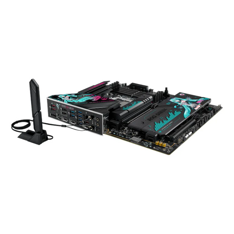 Asus ROG Strix X870E-H WIFI7 Hatsune Miku Edition Gaming Motherboard, AM5 Socket, ATX Form Factor, DDR5 Ram, PCIe 5.0, USB 40Gbps, HDMI, Thunderbolt, Realtek 5Gb Ethernet, Effortless AI Optimization, 1 Year Warranty | 90MB1MA0-M0EAY0