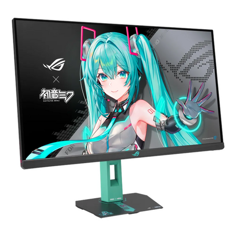 Asus ROG Strix XG27ACMEG-G Hatsune Miku Edition Gaming Monitor, 27" QHD (2560 x 1440) Resolution, 260Hz, Anti-glare, 1ms (GTG) Response Time, USB-C, HDMI, DisplayPort, Tilt/Pivot/Swivel/Height Adjustable Stand, Adaptive Sync Compatible, Black/Hatsune