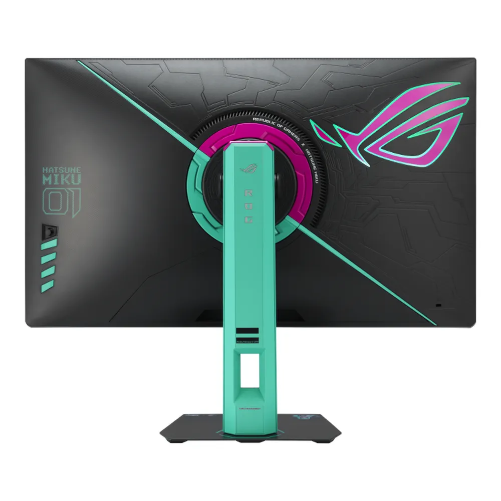 Asus ROG Strix XG27ACMEG-G Hatsune Miku Edition Gaming Monitor, 27" QHD (2560 x 1440) Resolution, 260Hz, Anti-glare, 1ms (GTG) Response Time, USB-C, HDMI, DisplayPort, Tilt/Pivot/Swivel/Height Adjustable Stand, Adaptive Sync Compatible, Black/Hatsune