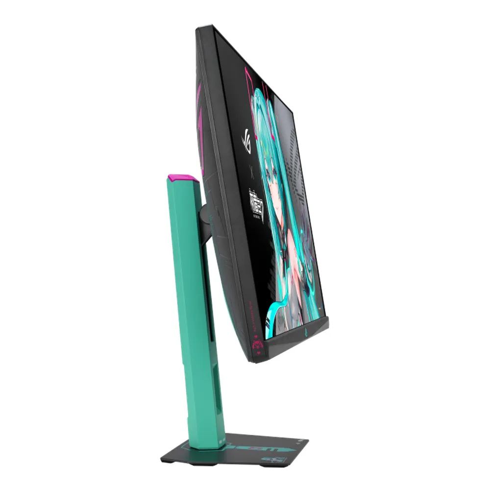Asus ROG Strix XG27ACMEG-G Hatsune Miku Edition Gaming Monitor, 27" QHD (2560 x 1440) Resolution, 260Hz, Anti-glare, 1ms (GTG) Response Time, USB-C, HDMI, DisplayPort, Tilt/Pivot/Swivel/Height Adjustable Stand, Adaptive Sync Compatible, Black/Hatsune