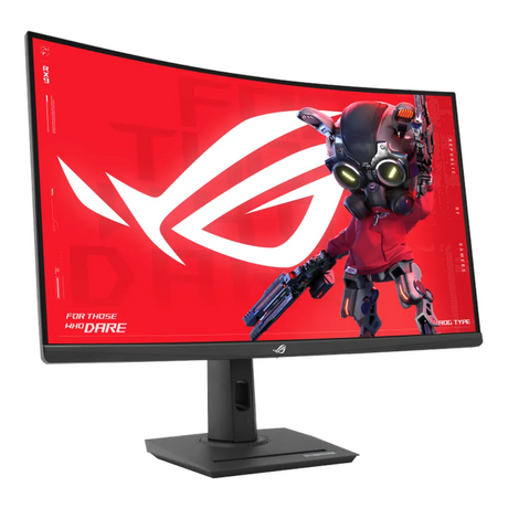 Asus ROG Strix XG32WCS Curved Gaming Monitor, 31.5" QHD (2560 x 1440) Resolution, 180Hz, Anti-glare, 1ms GtG Response Time, DP, HDMI, USB-C, Fully Adjustable Stand, Black, 1 Year Warranty | XG32WCS