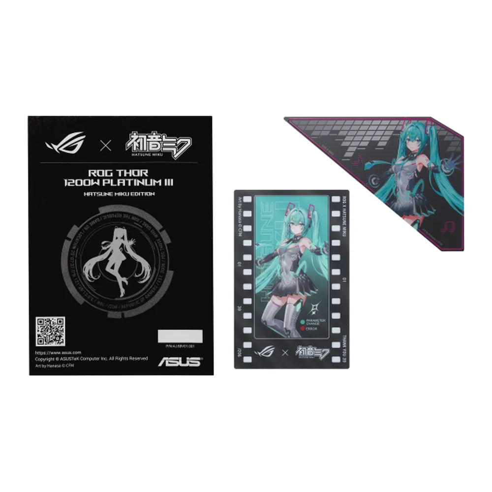 Asus ROG Thor Platinum III Hatsune Miku Edition Power Supply, 1200W, Fully Modular, ATX Form Factor, Magnetic OLED Display, Etched Modular Cables, 1 Year Warranty | 90YE00V6-B0NA00