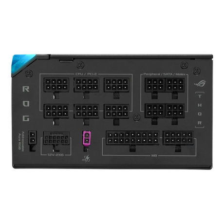 Asus ROG Thor Platinum III Power Supply, 1200W, 80 Plus Platinum, Fully Modular, ATX Form Factor, RTX Ready, Dual Ball Fan Bearings, Magnetic OLED Display, Etched Modular Cables, 1 Year Warranty | 90YE00V2-B0NA00