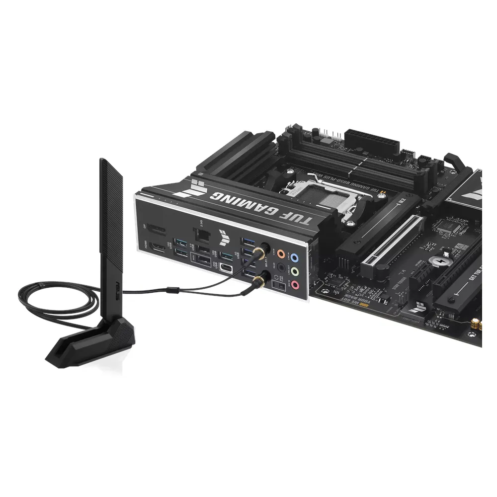 Asus TUF Gaming B850-PLUS WIFI Motherboard, AM5 Socket, ATX Form Factor, DDR5 Ram, PCIe 5.0, USB 20Gbps, HDMI, DP, Wi-Fi 7, Bluetooth, Realtek 2.5Gb Ethernet, Pre-mounted I/O shield, Aura Sync, 1 Year Warranty | 90MB1J30-M0EAY0