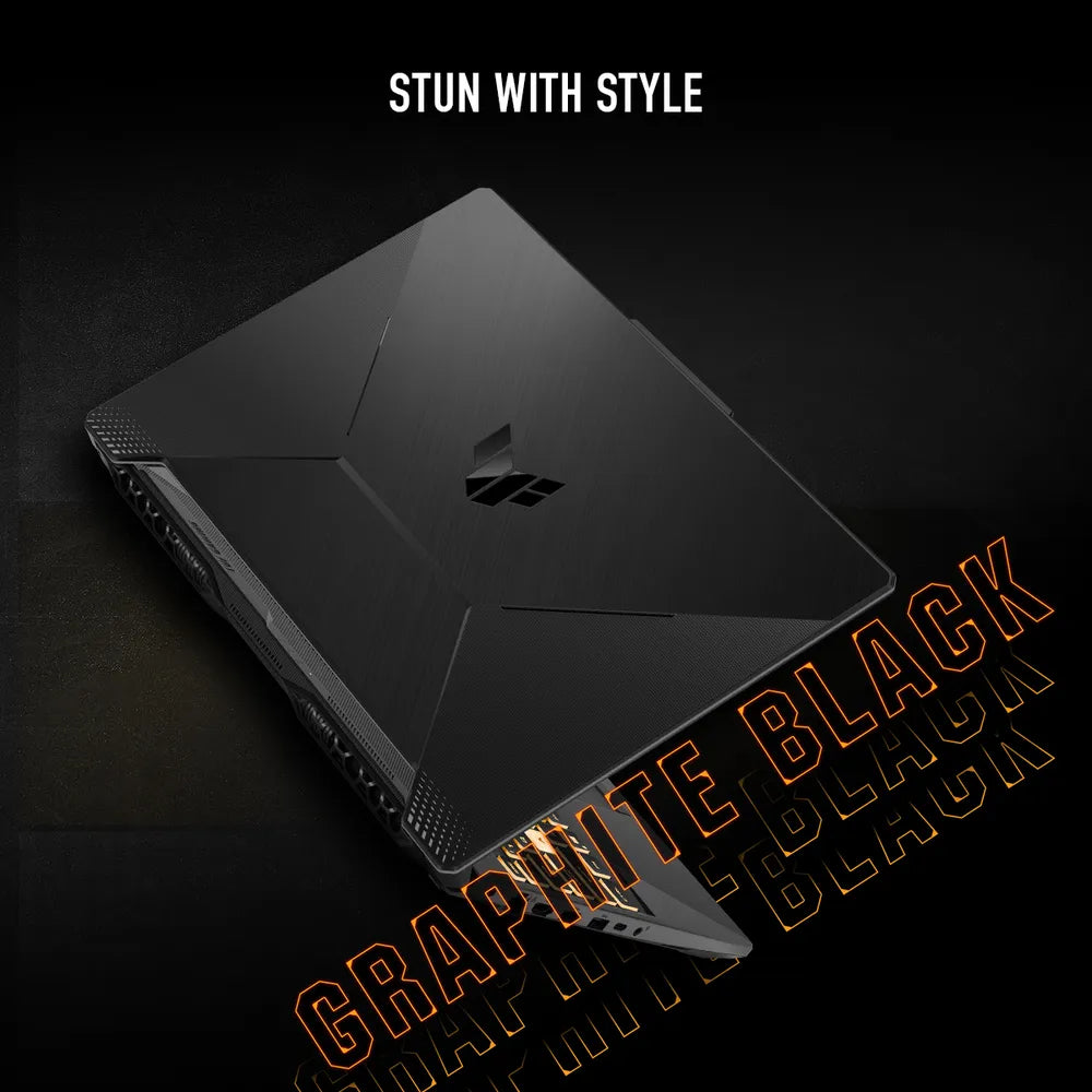 Asus TUF Gaming A15 Laptop, AMD Ryzen 7 7445HS Processor, 16GB RAM, 512GB SSD, 15.6" FHD 144Hz Display, 4GB NVIDIA GeForce RTX 3050, Windows 11 Home, English & Arabic Backlit RGB Keyboard, Graphite Black, 1 Year Warranty | FA506NCG-B165W