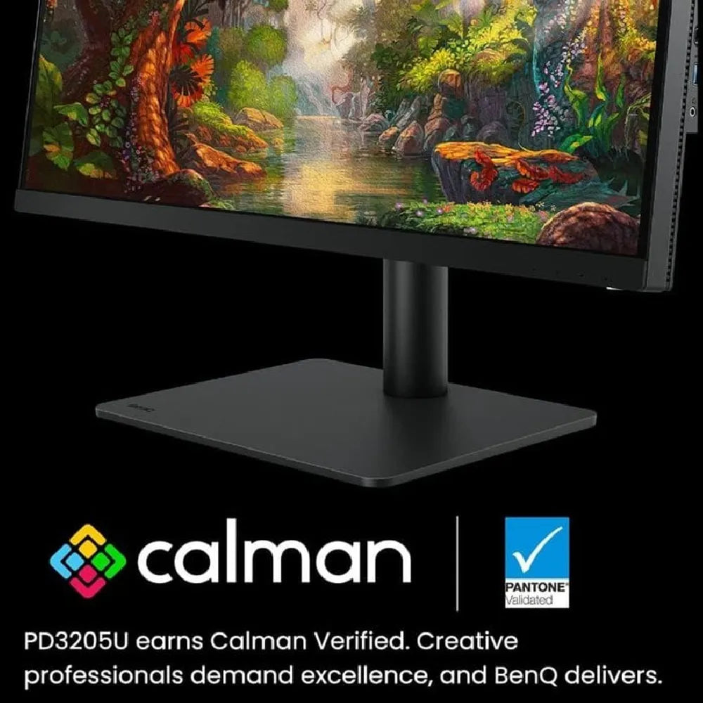 BENQ PD3205U USB-C Designer Monitor, 32" 4K (3840 x 2160) Resolution, 60Hz, Anti-glare, 5ms Response Time, HDMI, DP, USB-C, Fully Adjustable Stand, 1 Year Warranty | 9H-LKGLA-TBP