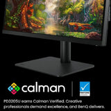 BENQ PD3205U USB-C Designer Monitor, 32" 4K (3840 x 2160) Resolution, 60Hz, Anti-glare, 5ms Response Time, HDMI, DP, USB-C, Fully Adjustable Stand, 1 Year Warranty | 9H-LKGLA-TBP