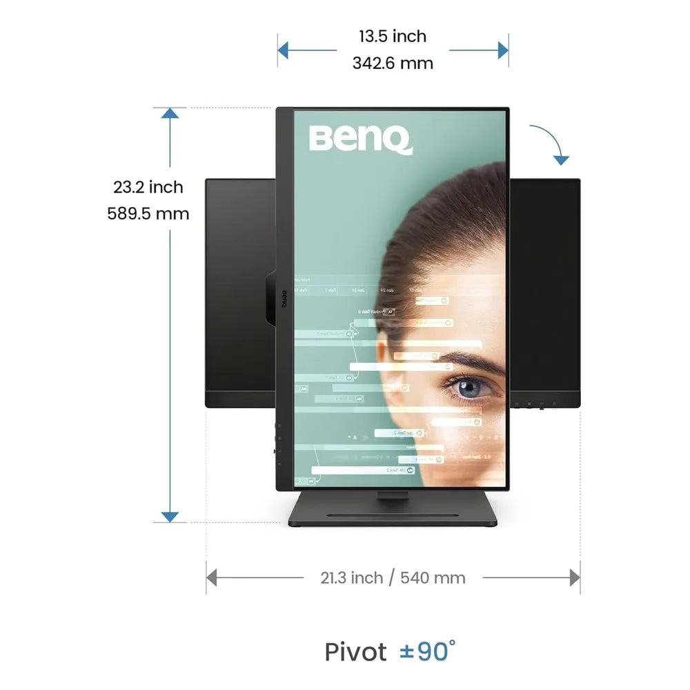 BENQ GW2490T Eye-Care Monitor, 24" FHD (1920 x 1080) Resolution, 100Hz, Anti-glare, 5ms Response Time, HDMI, DP, Fully Adjustable Stand, 1 Year Warranty | GW2490T